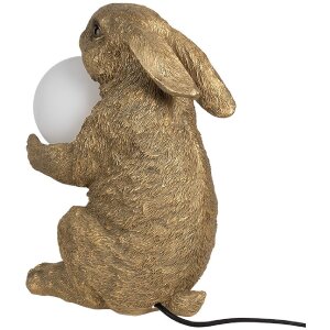 Clayre & Eef 6LMP790 Table Lamp Bunny Gold G9 max 60W 27x19x35 cm