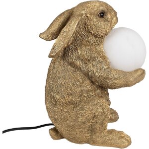 Clayre & Eef 6LMP790 Table Lamp Bunny Gold G9 max 60W 27x19x35 cm