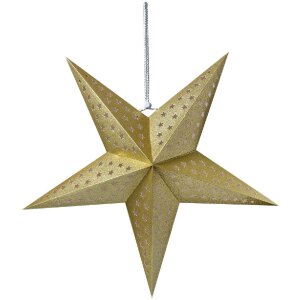 Clayre & Eef 6PA0512L Decoration star gold 60x22x60 cm