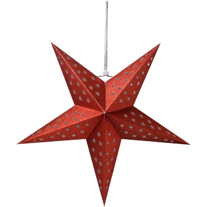 Clayre & Eef 6PA0512MR Decorative star red 45x15x45 cm