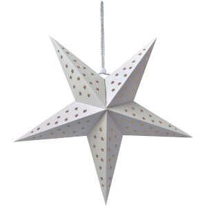 Clayre & Eef 6PA0512MW Decoration Star White 45x15x45 cm