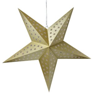 Clayre & Eef 6PA0512XL Decoration Star Gold 90x20x90 cm