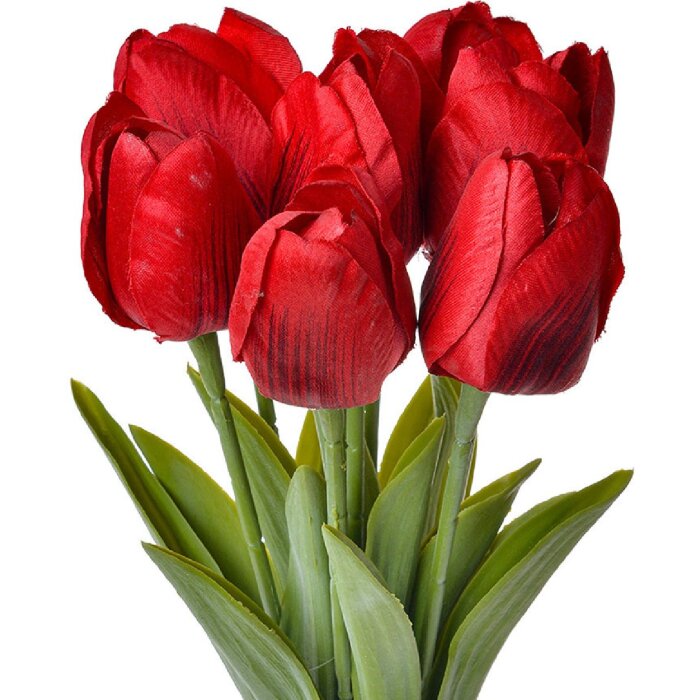 Clayre & Eef 6PL0276 Artificial Flower Tulips 10x10x32 cm Red