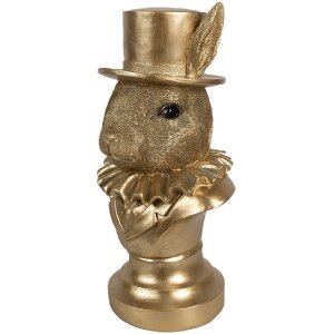 Clayre & Eef 6PR4141 Decoration Rabbit Gold 19x16x35 cm