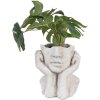 Clayre & Eef 6TE0498L Flower Pot Face 20x17x22 cm Grey