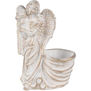 Clayre & Eef 6TE0505 Flower Pot White Baroque Stone...