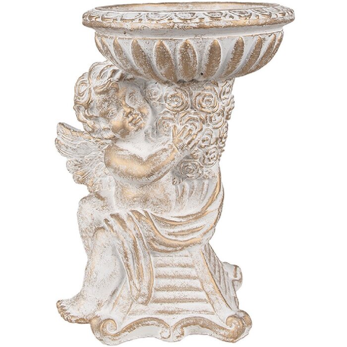 Clayre & Eef 6TE0506 Flower Pot Angel Antique White 18x15x23 cm