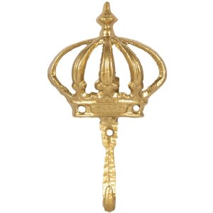 Clayre & Eef 6Y5547 Wall Hook Crown Gold 10x3x17 cm