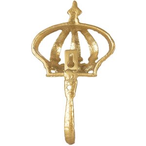 Clayre & Eef 6Y5547 Wall Hook Crown Gold 10x3x17 cm