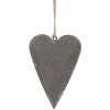 Clayre & Eef 6Y5569S Hanging Heart Decoration Grey 11x2x8 cm