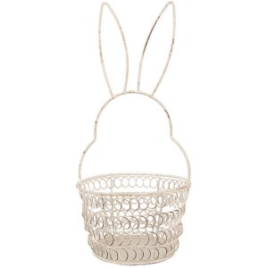 Clayre & Eef 6Y5581S Basket Rabbit Metal White...