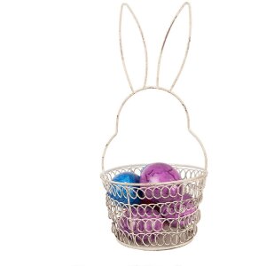 Clayre & Eef 6Y5581S Basket Rabbit Metal White...