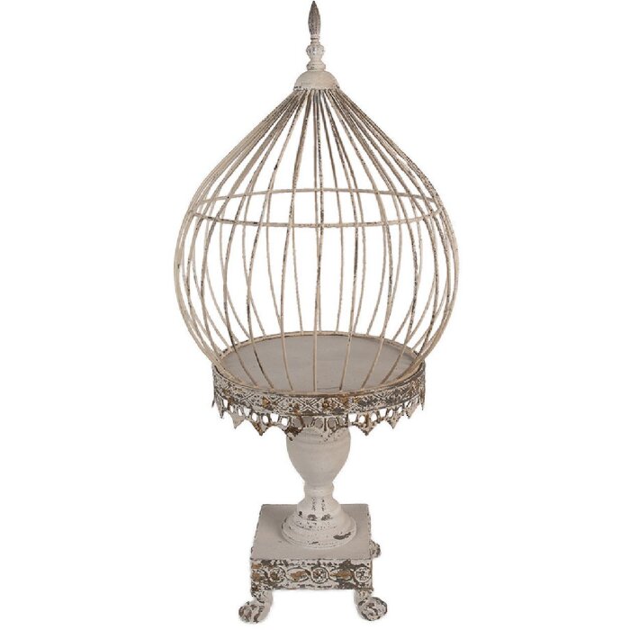 Clayre & Eef 6Y5590 Decoration Birdcage Beige Ø 36x69 cm