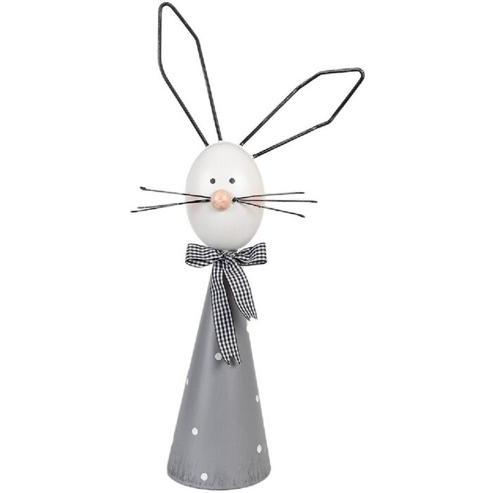 Clayre & Eef 6Y5593 Decoration Rabbit Grey White 21x11x48 cm