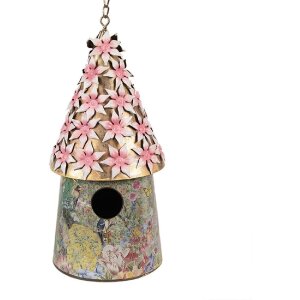 Clayre & Eef 6Y5599 Birdhouse Pink Ø 17x33/70...