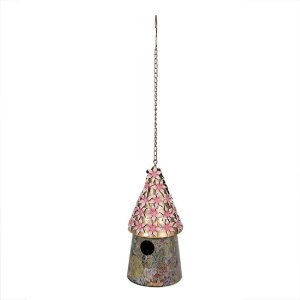 Clayre & Eef 6Y5599 Birdhouse Pink Ø 17x33/70...