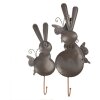 Clayre & Eef 6Y5600 Wall Hook Rabbit White Grey 35x6x47 cm