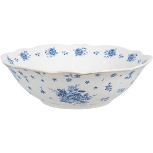 Clayre & Eef Soup Bowl BRBBO Porcelain White Blue...