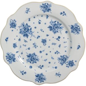 Clayre & Eef BRBDP Small Plate Porcelain White Blue...