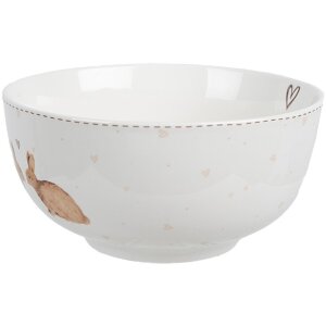 Clayre & Eef BSLCBO Bowl Soup Bowl White Brown Ø 14x7 cm 500 ml