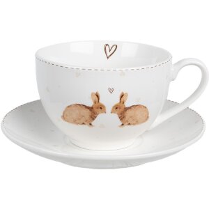 Clayre & Eef BSLCKS Coffee Cup with Saucer White...