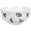 Clayre & Eef CAKYBO Soup Bowl White Grey Ø 14x7 cm 500 ml Porcelain