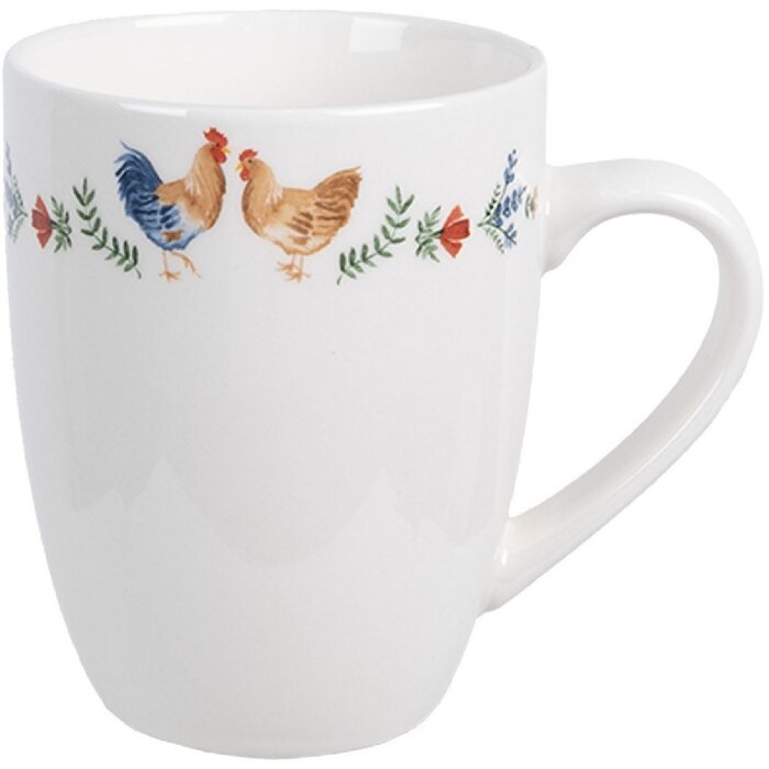 Clayre & Eef CARYMU Mug White 12x8x10 cm 350 ml ceramic country style