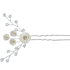 Juleeze JZHC0057 Hairpin Silver coloured White 6x1x12 cm