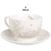 Clayre & Eef WFFKS Coffee Cup with Saucer White 250 ml 12x9x6 cm Ø 14x2 cm