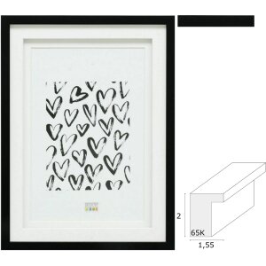 Deknudt S65KK2 Picture Frame Black Double Passepartout...