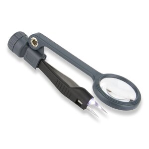 Carson MagniGrip MG-88 magnifying glass tweezers 4.5x LED ultra-light aspherical lens