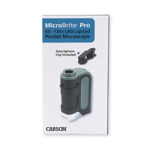 Carson MM-300 MicroBrite Plus handheld microscope 60-120x with smartphone adapter