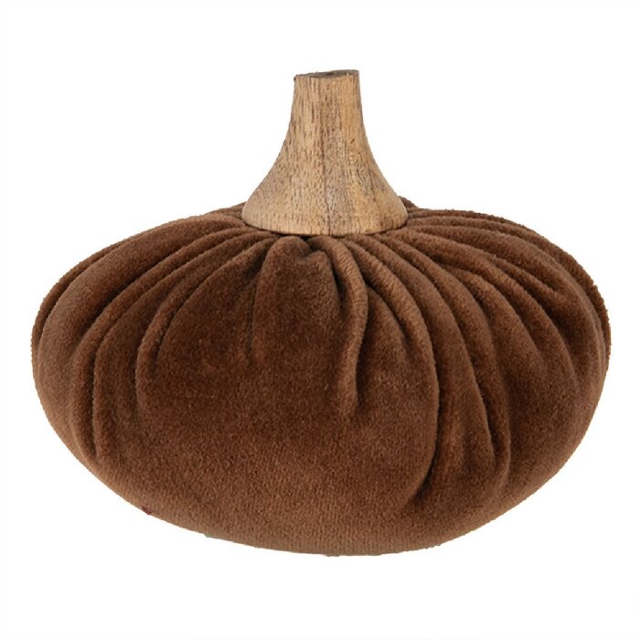 Clayre & Eef 65422 Decorative Pumpkin Brown Ø 12x10 cm Country Style