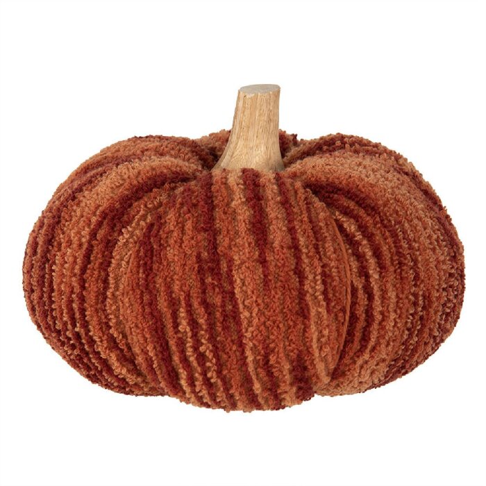 Clayre & Eef 65439 Decorative Pumpkin Orange Red Polyester Ø 20x14 cm Country Style