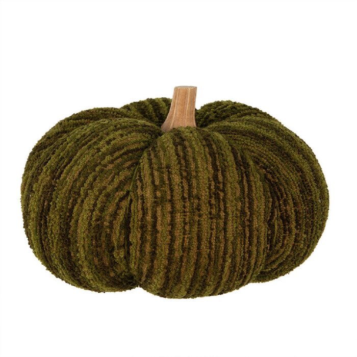 Clayre & Eef 65445 Decorative Pumpkin Green Polyester Ø 25x16 cm Country Style