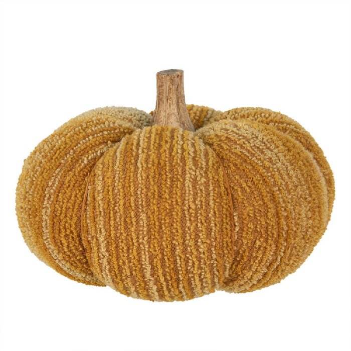 Clayre & Eef 65449 Decorative Pumpkin Yellow Polyester Ø 20x14 cm Country Style