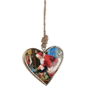 Clayre & Eef 6H2386M Pendant Heart Red Brown 10x2x10...