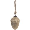 Clayre & Eef 6GL4550L Christmas Tree Bauble Gold Coloured Brown Ø 10x13 cm Classic Style