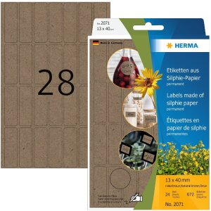 HERMA 2071 Multipurpose labels 12x40mm Silphie paper...