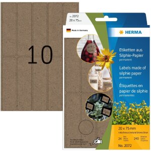 HERMA 2072 Multipurpose labels 20 x 75 mm Silphie paper...