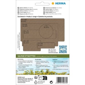 HERMA 2072 Multipurpose labels 20 x 75 mm Silphie paper...