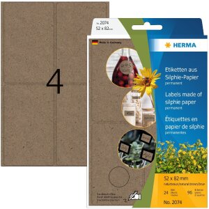 HERMA 2074 Multipurpose labels 52 x 82 mm Silphie paper...