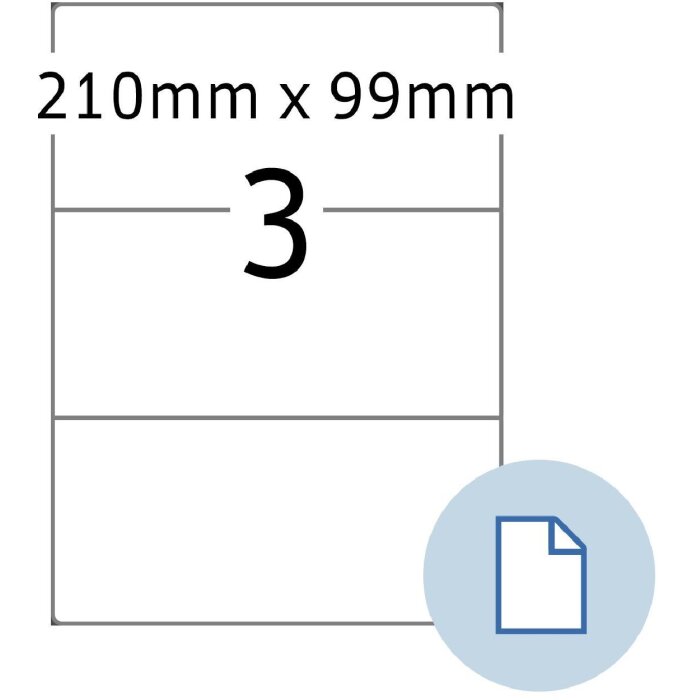 HERMA 8403 Sheet labels A4 paper white 210x99 mm 500 sheets 1500 labels