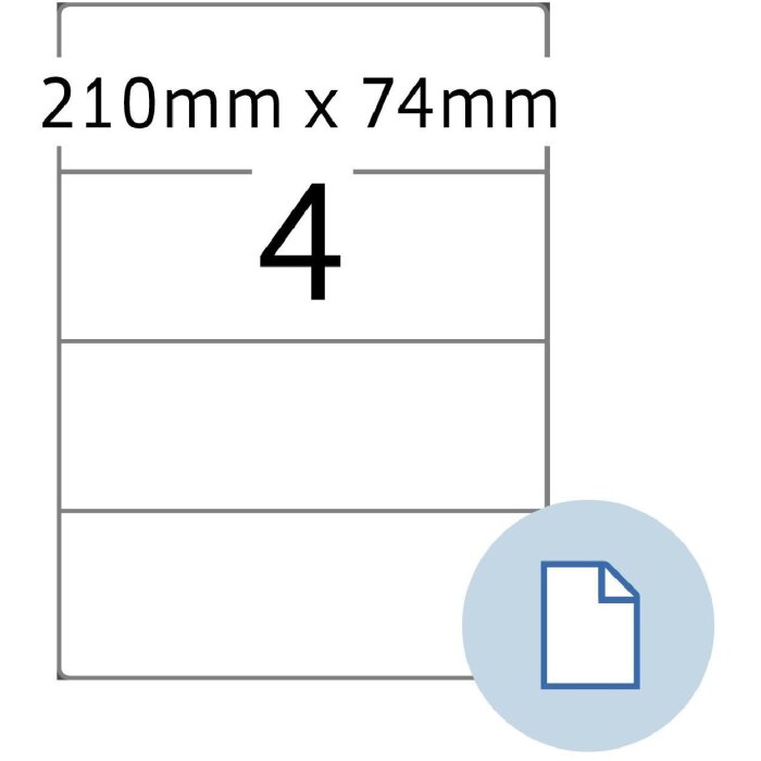 HERMA 8405 Sheet labels A4 paper white 210x74mm 500 sheets 2000 labels