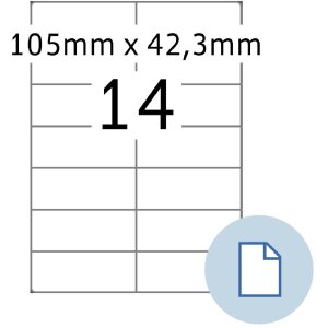 HERMA 8414 Sheet labels A4 paper white 105x42.3 mm 500...