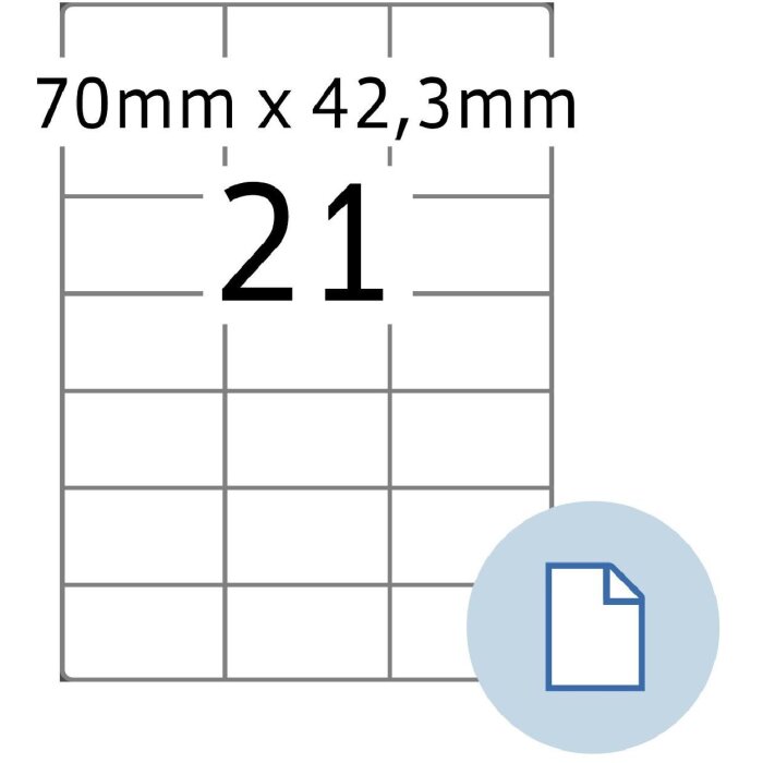 HERMA 8421 Sheet labels A4 paper white 70x42.3 mm 500 sheets/10500 labels