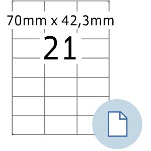 HERMA 8421 Sheet labels A4 paper white 70x42.3 mm 500...