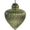 Clayre & Eef 6GL4558XL Christmas bauble glass bohemian green Ø 16x20 cm