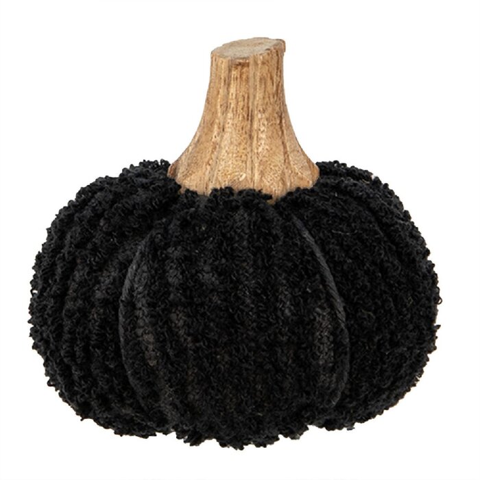 Clayre & Eef 65397 Decorative Pumpkin Black Ø 9x8 cm Country Style