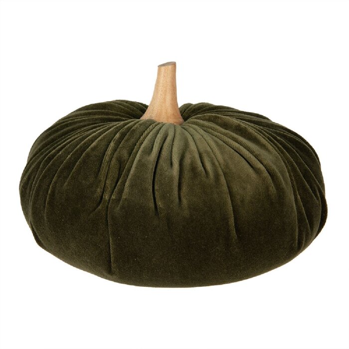 Clayre & Eef decoration pumpkin green Ø 25x16 cm country style polyester